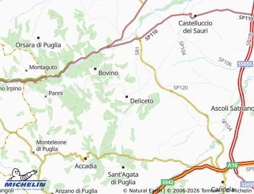 MICHELIN Deliceto map - ViaMichelin