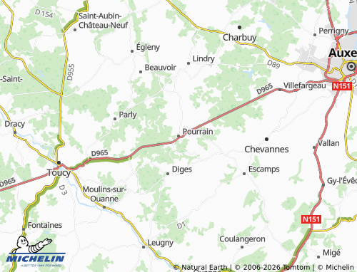 MICHELIN Pourrain map - ViaMichelin