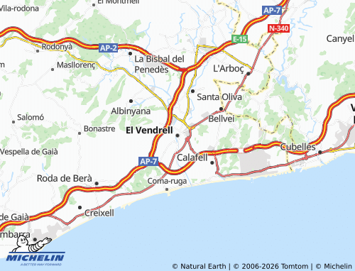 Mappa MICHELIN El Vendrell - ViaMichelin