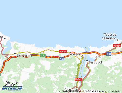 MICHELIN Porto de Rinlo map - ViaMichelin