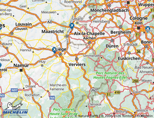 Kaart MICHELIN Verviers - ViaMichelin
