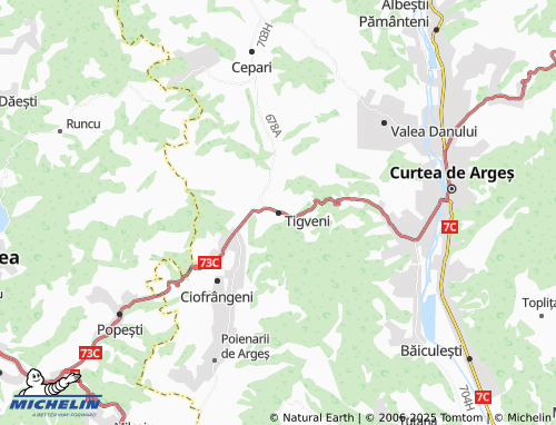 MICHELIN Tigveni map - ViaMichelin