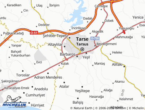 MICHELIN Öğretmenler map - ViaMichelin