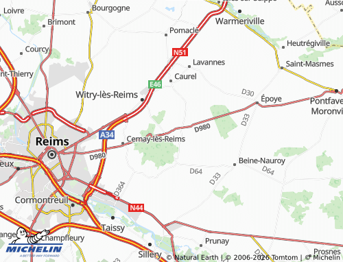 Mappa MICHELIN Berru - ViaMichelin