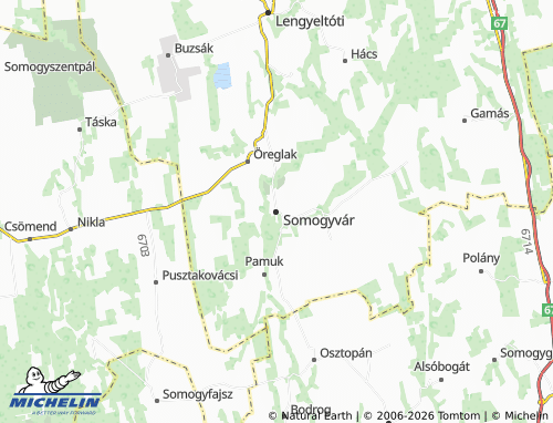 MICHELIN-Landkarte Somogyvár - ViaMichelin