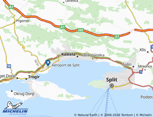 MICHELIN Kaštel Lukšić map - ViaMichelin