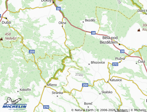 Kaart MICHELIN Bezdědice - ViaMichelin