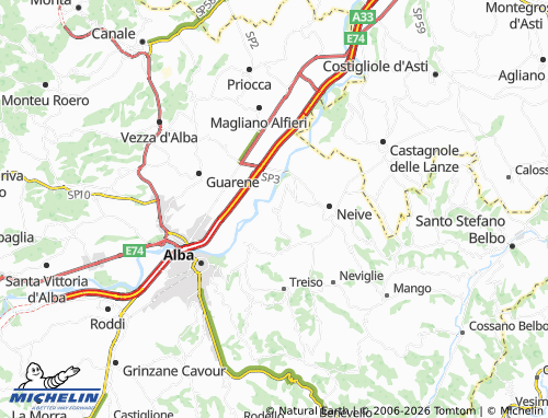 Mapa MICHELIN Barbaresco - ViaMichelin
