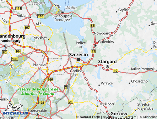 MICHELIN Western Pomerania map - ViaMichelin