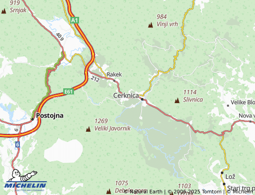 Mappa MICHELIN Podskrajnik - ViaMichelin