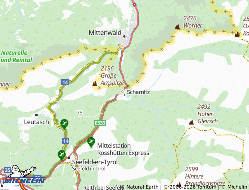 Mapa MICHELIN Scharnitz - ViaMichelin