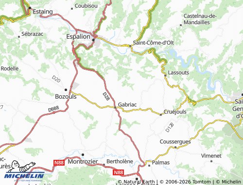Carte MICHELIN Saint-Affrique-du-Causse - ViaMichelin