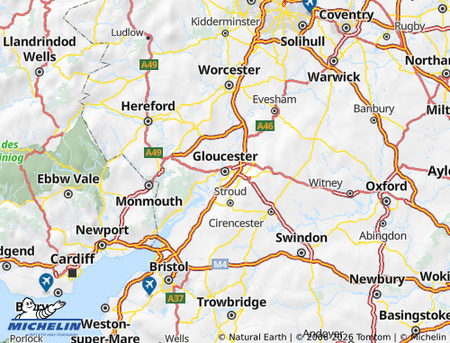 Mapa MICHELIN Condado de Gloucester - ViaMichelin