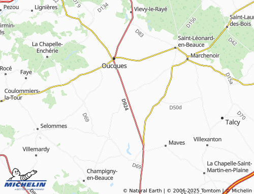 Mappa MICHELIN Villeneuve-Frouville - ViaMichelin
