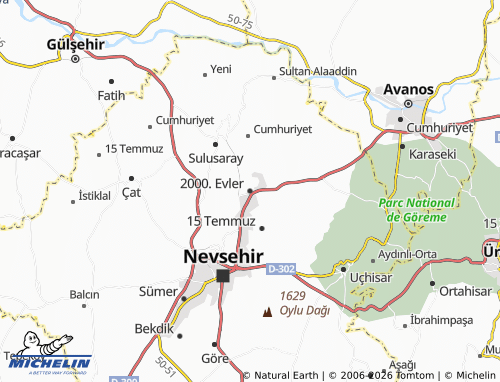 MICHELIN 2000. Evler map - ViaMichelin