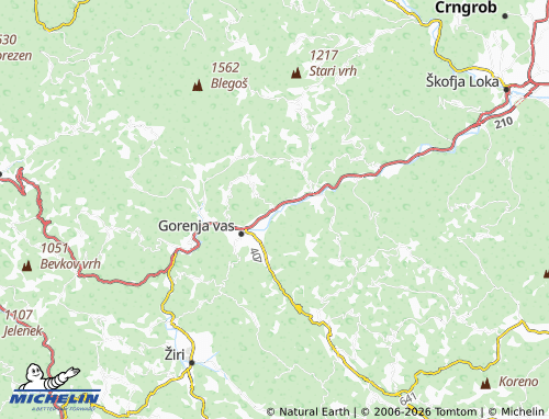 Carte MICHELIN Srednja vas-Poljane - ViaMichelin