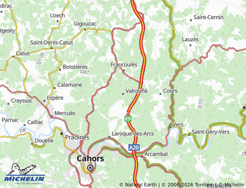 MICHELIN Valroufié map - ViaMichelin