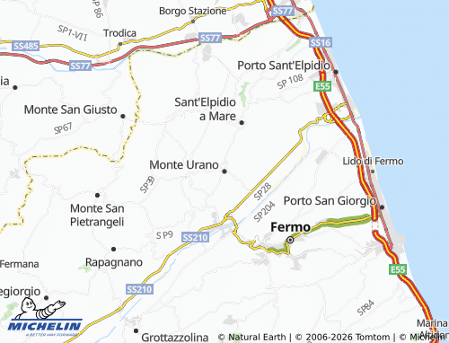 MICHELIN-Landkarte Monte Urano - ViaMichelin