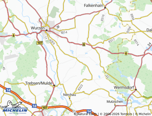 Mappa MICHELIN Kühren-Burkartshain - ViaMichelin