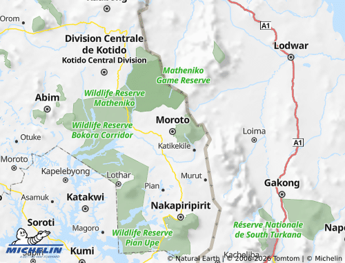 MICHELIN Moroto Municipality map - ViaMichelin