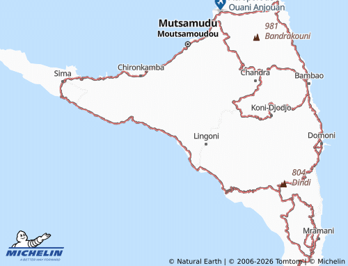 Kaart MICHELIN Bandani-Vouani - ViaMichelin