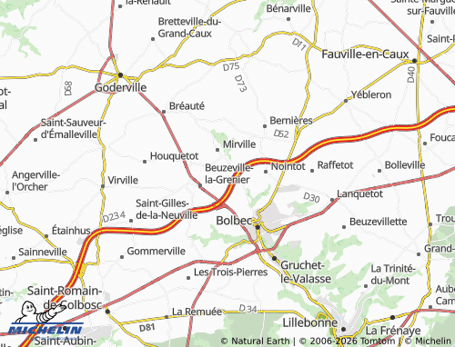MICHELIN La Longue Rue map - ViaMichelin