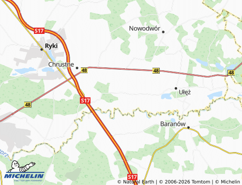 MICHELIN Korzeniów map - ViaMichelin
