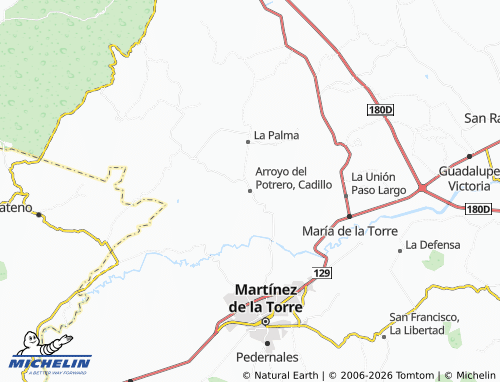 Carte MICHELIN Arroyo del Potrero, Cadillo - ViaMichelin