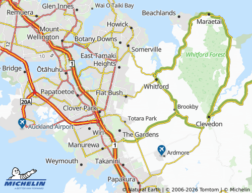 Mapa MICHELIN Flat Bush - ViaMichelin