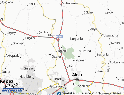 MICHELIN Topallı map - ViaMichelin