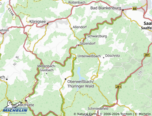 MICHELIN Unterweißbach map - ViaMichelin