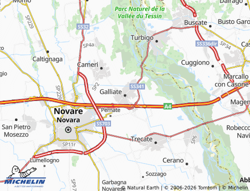 Mapa MICHELIN Galliate - ViaMichelin