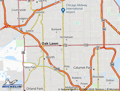 Mappa MICHELIN Oak Lawn - ViaMichelin