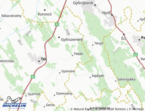 MICHELIN Felpéc map - ViaMichelin