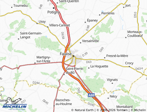 MICHELIN Falaise map - ViaMichelin