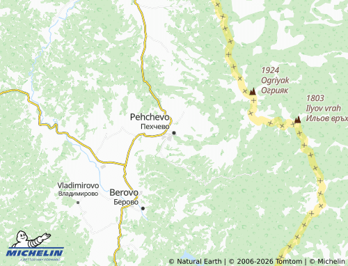Mapa MICHELIN Pehchevo - ViaMichelin