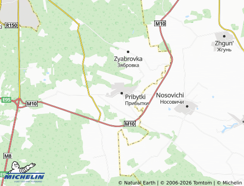 MICHELIN Pribytki map - ViaMichelin