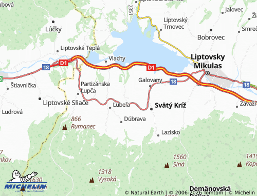 Kaart MICHELIN Gôtovany - ViaMichelin