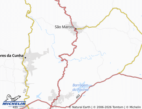 Mapa MICHELIN Pedras Brancas - ViaMichelin