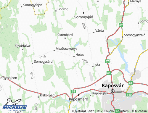 MICHELIN Hetes map - ViaMichelin