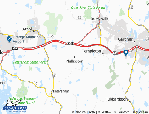 Carte MICHELIN Phillipston - ViaMichelin