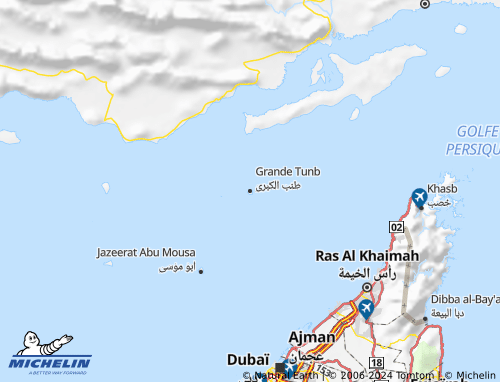 MICHELIN Greater Tunb map - ViaMichelin