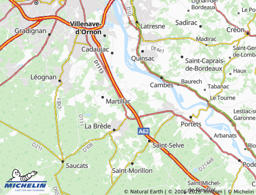 Carte MICHELIN Saint-Médard-d'Eyrans - ViaMichelin