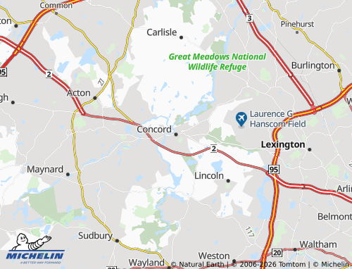 Mapa MICHELIN Concord - ViaMichelin
