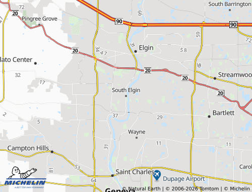 Kaart MICHELIN South Elgin - ViaMichelin