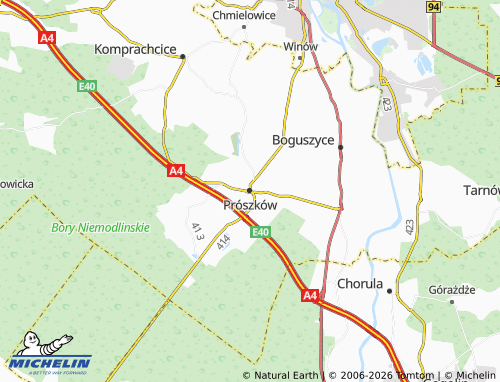 Kaart MICHELIN Prószków - ViaMichelin