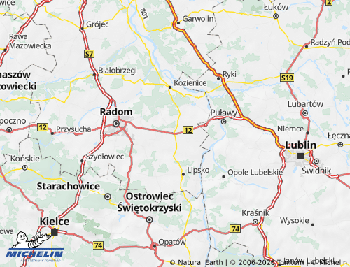 MICHELIN Zwoleński map - ViaMichelin