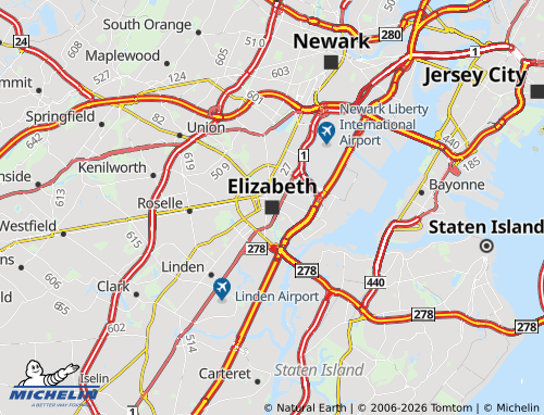 Mappa MICHELIN Elizabeth - ViaMichelin