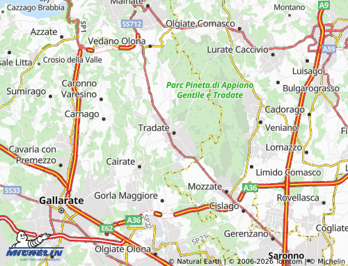 MICHELIN Tradate map - ViaMichelin