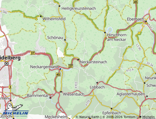 MICHELIN Neckarsteinach map - ViaMichelin
